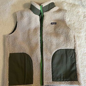 Patagonia Retro-X Full Zip Deep Pile Fleece Vest Kids XL (14) Womens Small